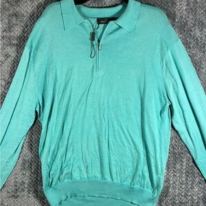 Bugatchi Men's Aqua Zip-Up Sweater